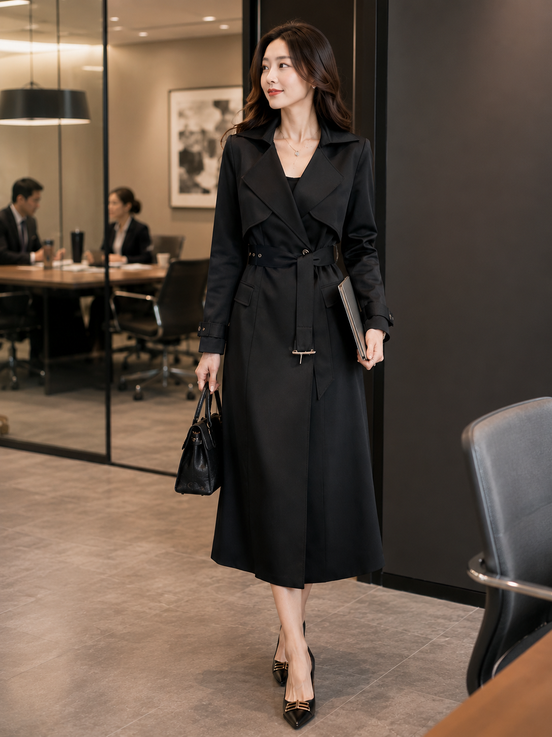 羽織るだけで品よく決まる。美シルエット ロングトレンチコート